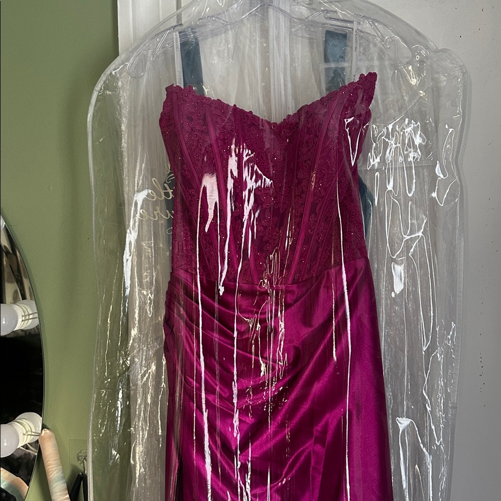 Sherri Hill 55419 Strapless Prom Dress Magenta